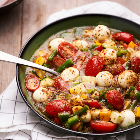 Salade de bocconcini aux légumes fins