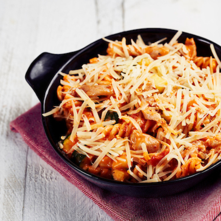 Gegratineerde pasta met Noordzeevis