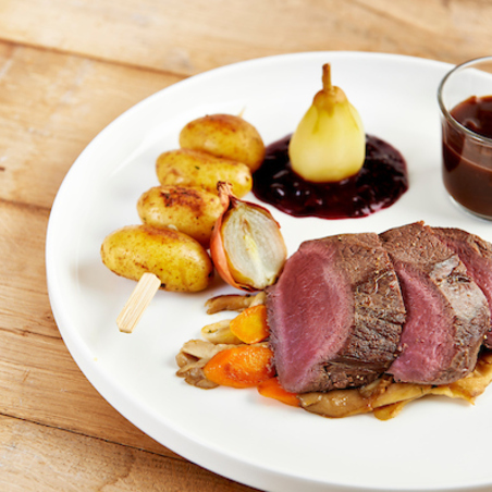 Filet de cerf à la sauce au vin rouge