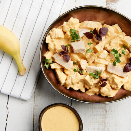 salade de poulet au curry & aux bananes