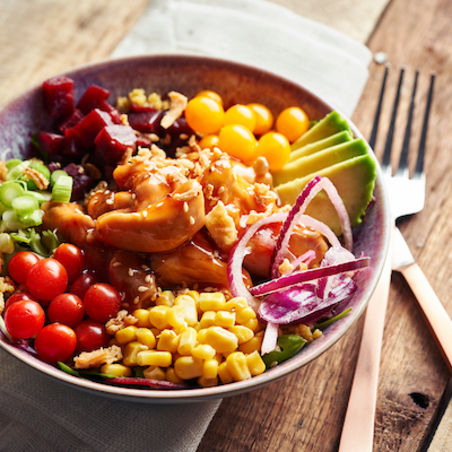 Poké bowl met taboule & kippenblokjes