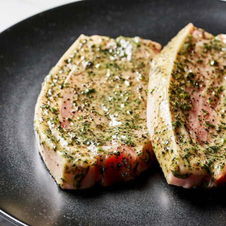 Varkenssneetjes met kruidenbotermarinade